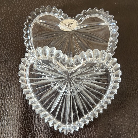 Gorham Lead Crystal Heart Shaped Trinket Box - Picture 7 of 7